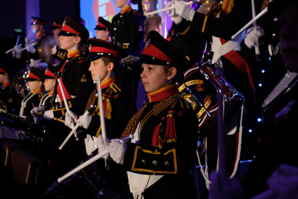 Picture of Sandhurst and District Corps of Drums performing on stage at the awards